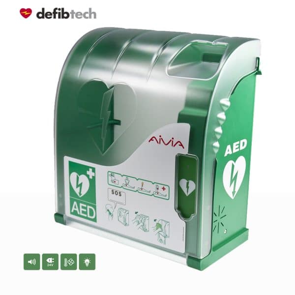 boitier mural vert défibrillateur spécialement conçus pour l'extérieur. modèle AIVIA-200