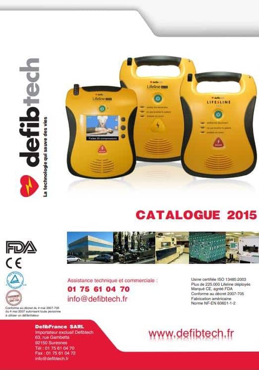 Catalogue 2015 : défibrillateur Defibtech