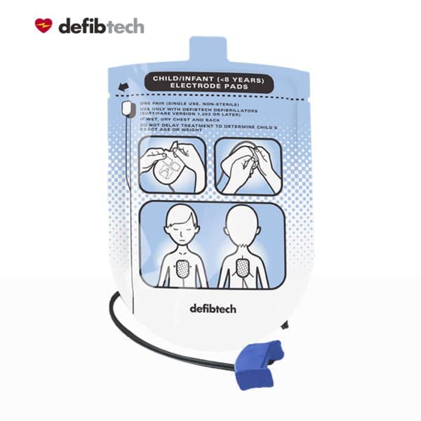 Electrodes de défibrillation pour défibrillateur automatisé externe lifeline enfant. compatible dea dsa