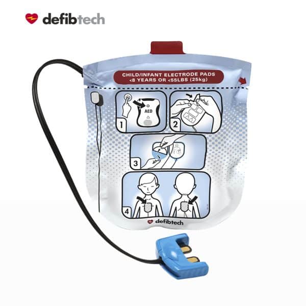 Electrodes de défibrillation pour défibrillateur automatisé externe lifeline view enfant. compatible dea dsa